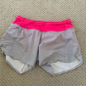 lululemon athletica Pink and Gray Athletic Shorts